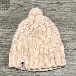 Toddler The North Face Pink Cable Knit Beanie- 2t-3t